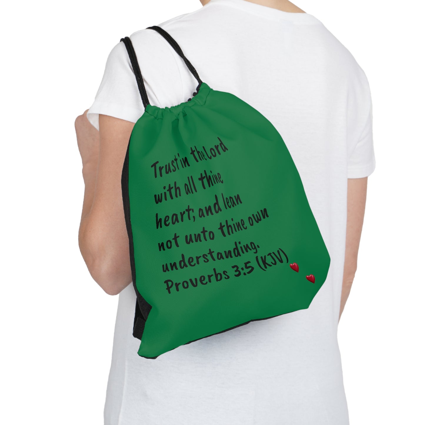 Bible Speaks Outdoor Drawstring Bag Dark Green