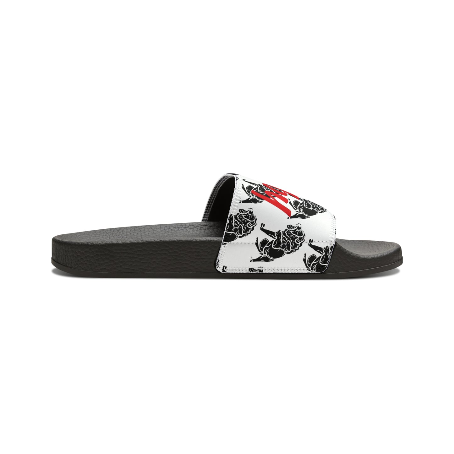 Matiby Lion Men's White PU Slide Sandals