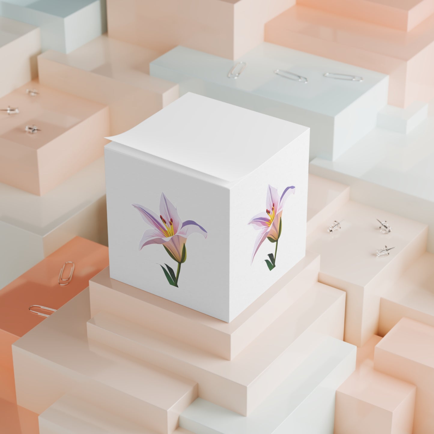 Lily Flower Note Cube