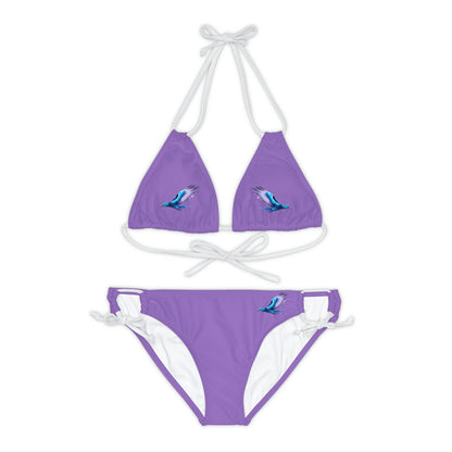 Light Purple Strappy Bikini Set (AOP)