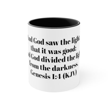 Bible Speaks Gen 1:4 Accent Mug, 11oz