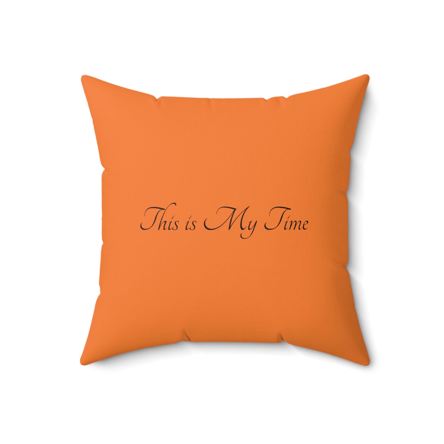 Orange Flower Spun Polyester Square Pillow