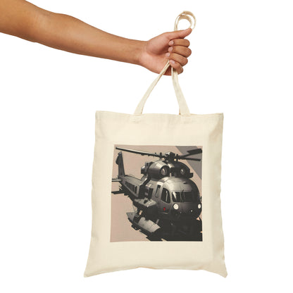 Helicopter Cotton Canvas Tote Bag