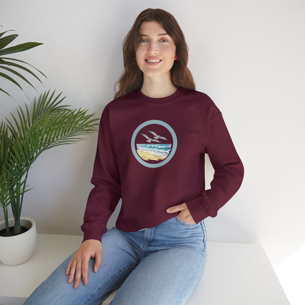 Coastal Circle Crewneck Sweatshirt — Seagull Beach Sweater