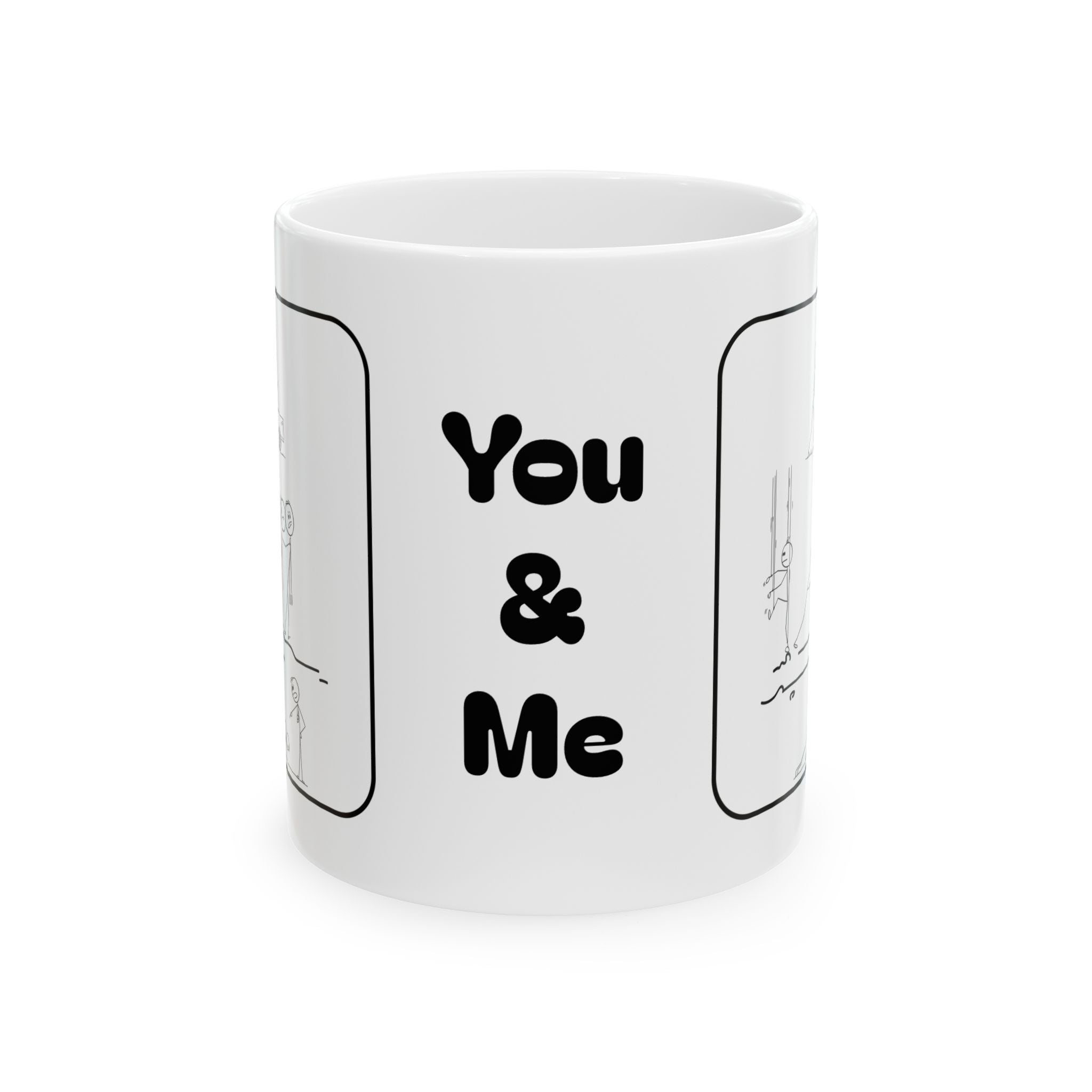 You & Me White Ceramic Mug — Romantic Couples Tea Cup? (11oz, 15oz)