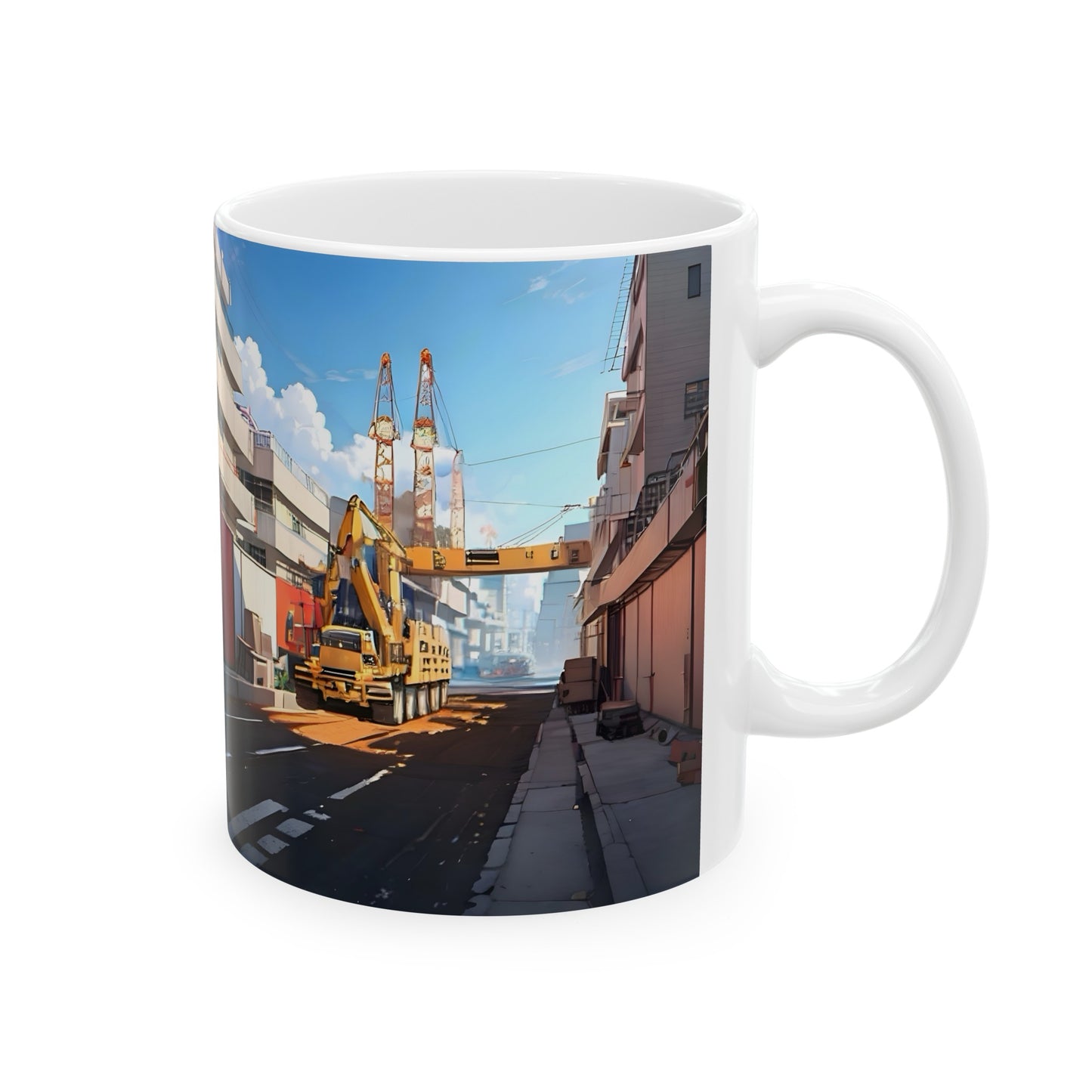 Artzy Construction Ceramic Mug, 11oz