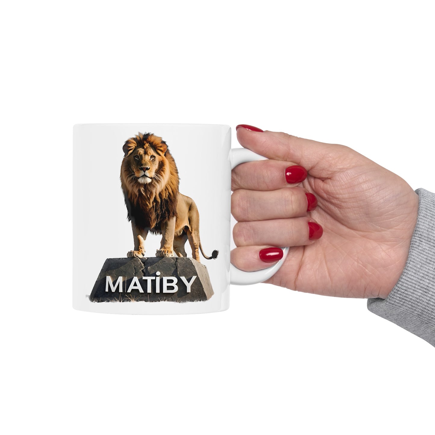 Matiby Lion Ceramic Mug, 11oz