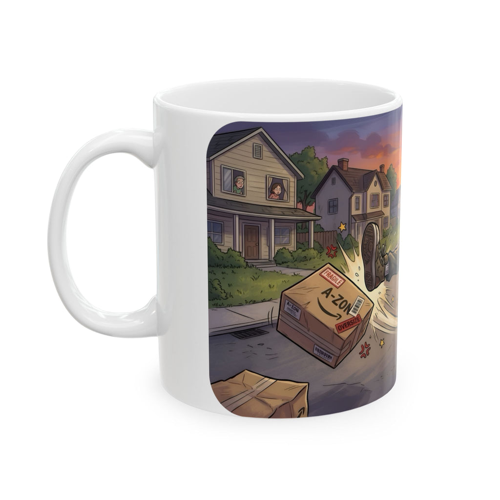 Speedy Drop Delivery Bathroom Tales White Ceramic Mug — "Gotta Go" Postal Worker Tea Cup (11oz/15oz)