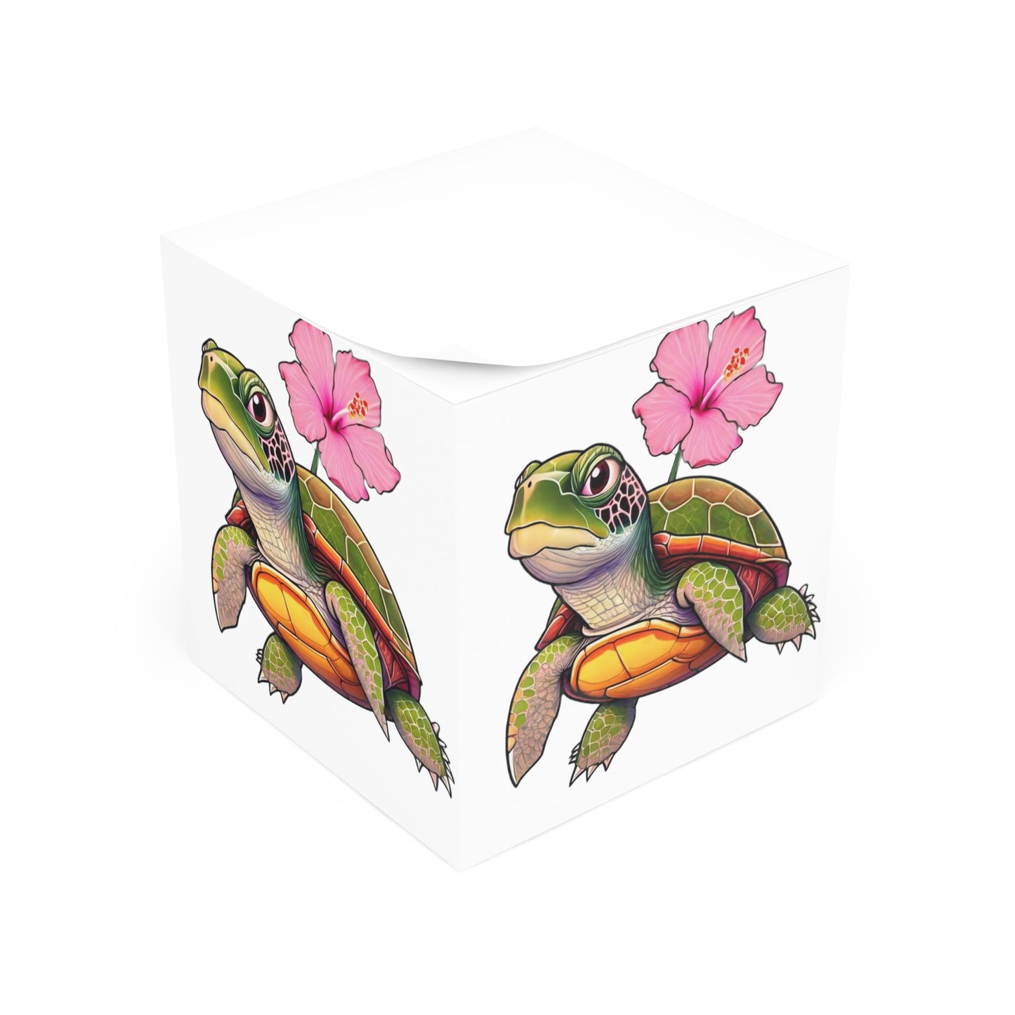 Turtle Flower Note Cube