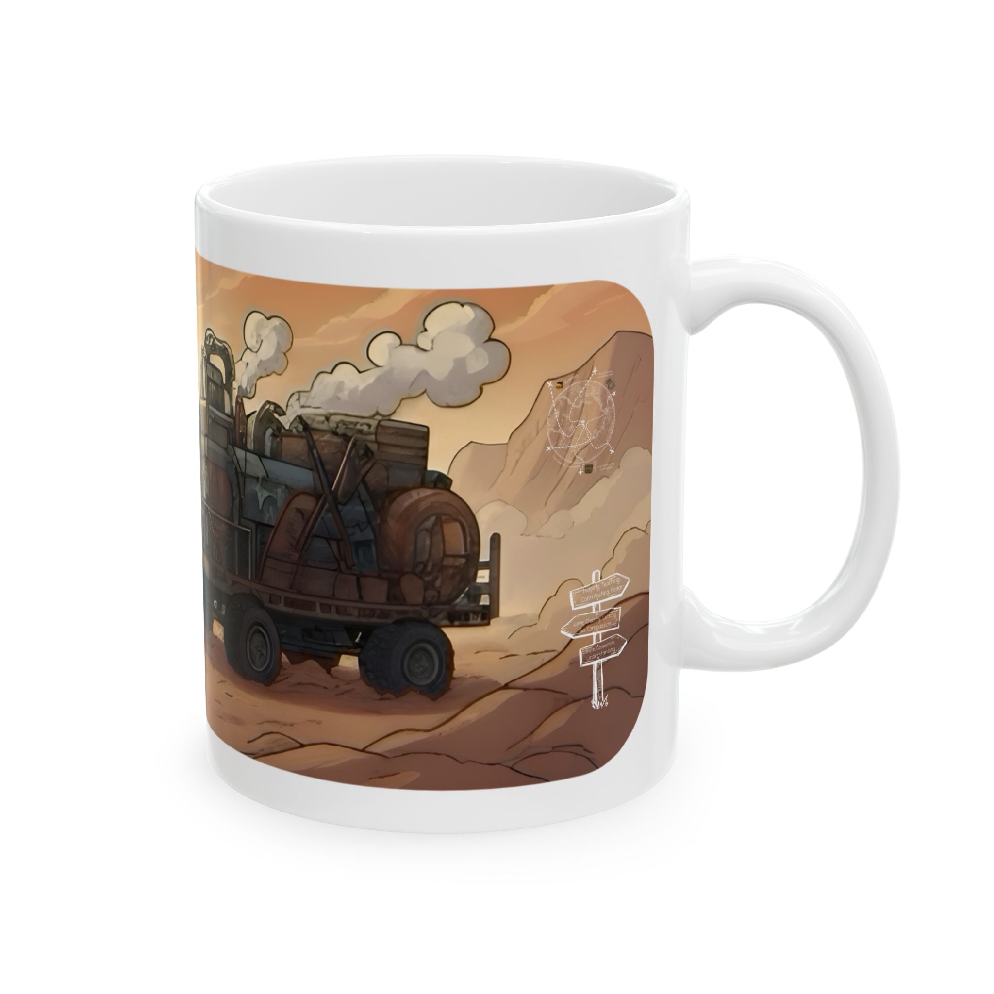 Adventure 4x4 Trucks #37, Rugged Utilitarians On The Move White Ceramic Mug — Find Your Path To The Essentials Cup (11oz & 15oz)