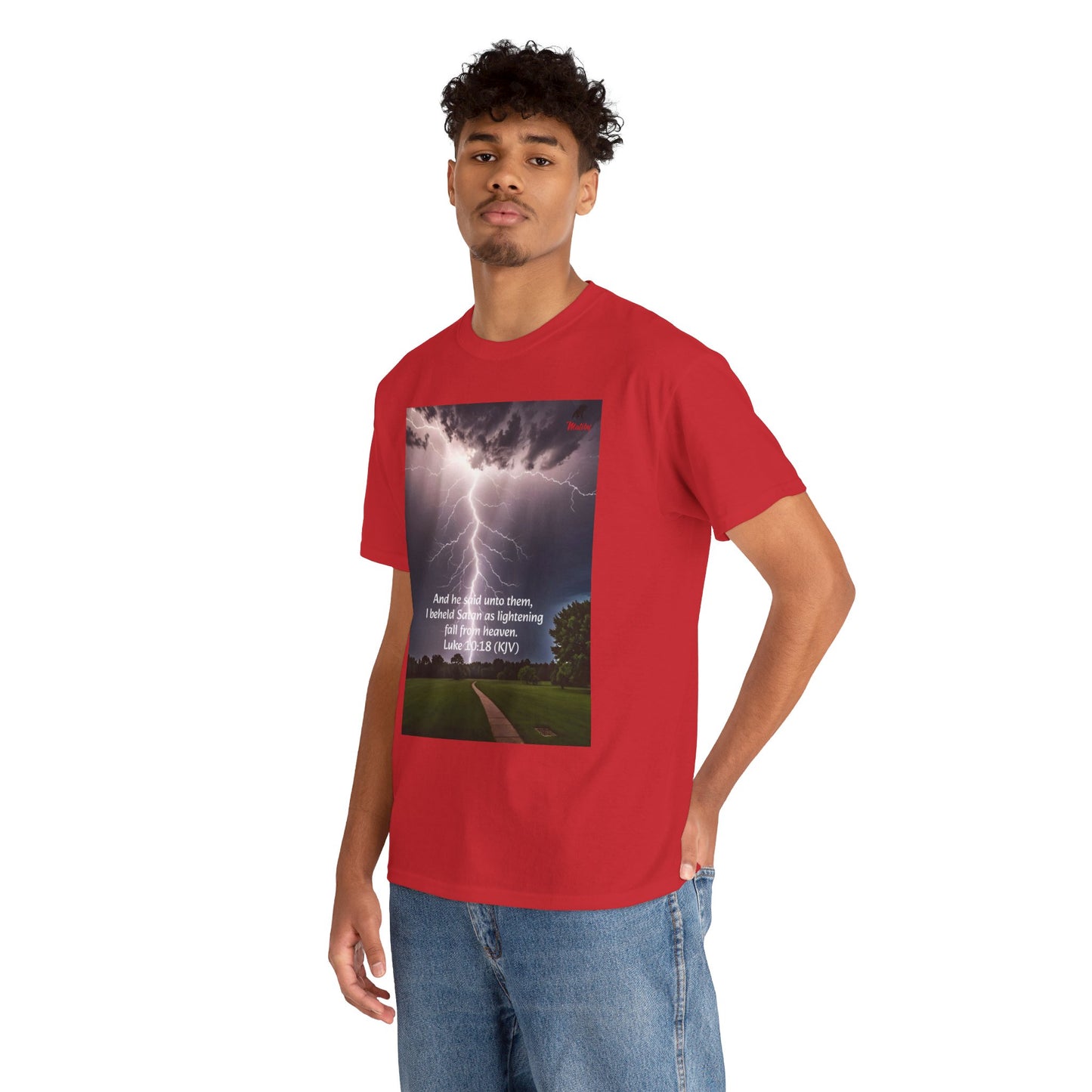 Lightning Style Satan's Fall Unisex Heavy Cotton Tee