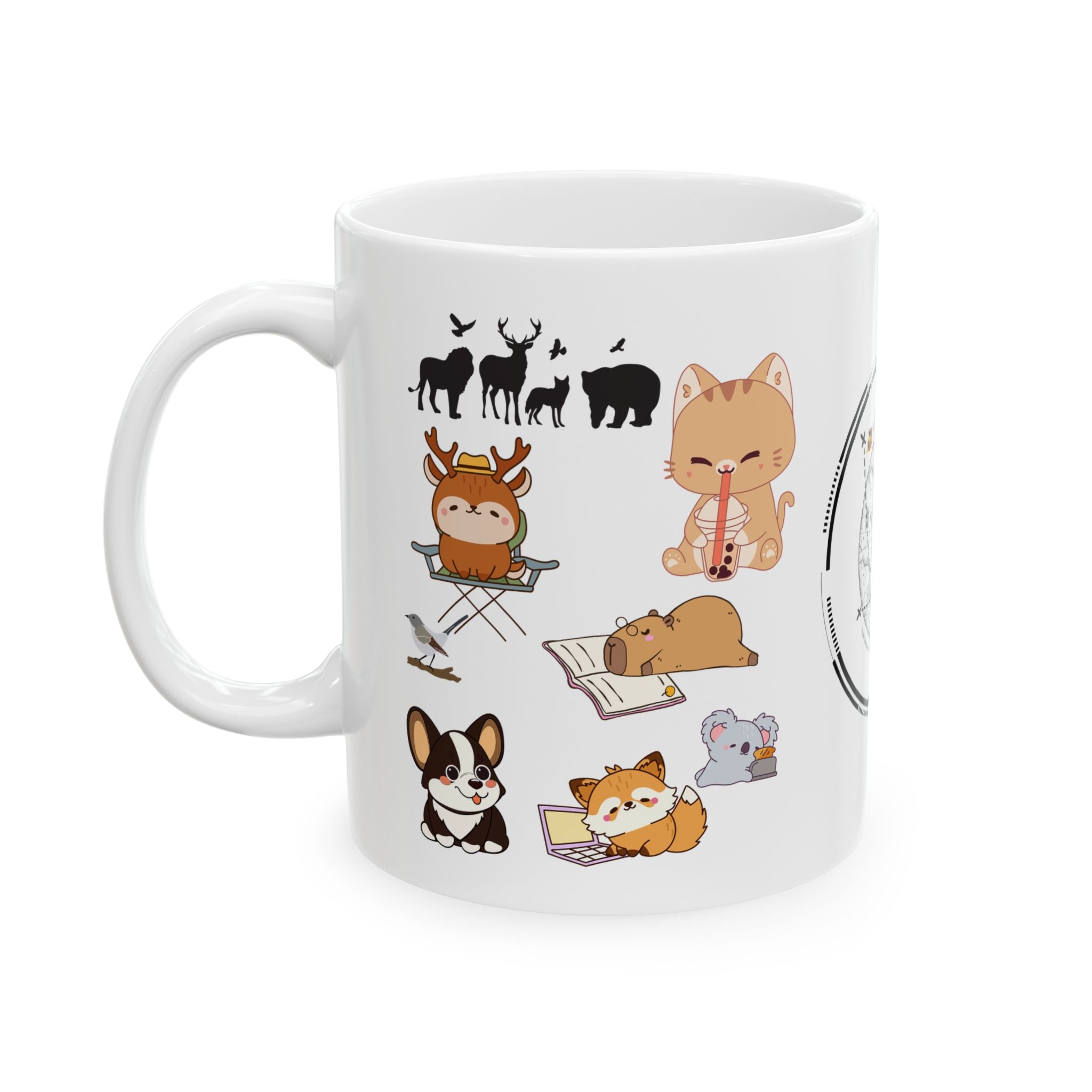 Playful & Cute Pets Decor #4 White Ceramic Mug — Adorable Animals To Brighten Your Day Cup (11oz & 15oz)