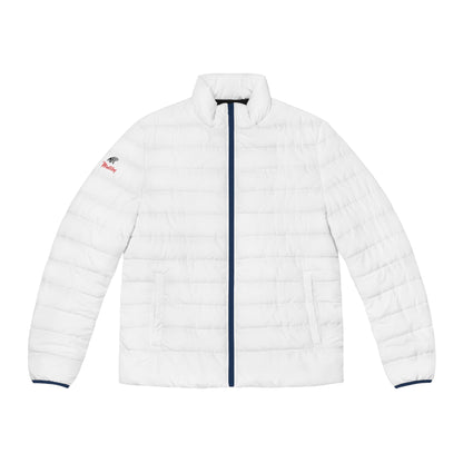 Men's White Puffer Jacket (AOP)