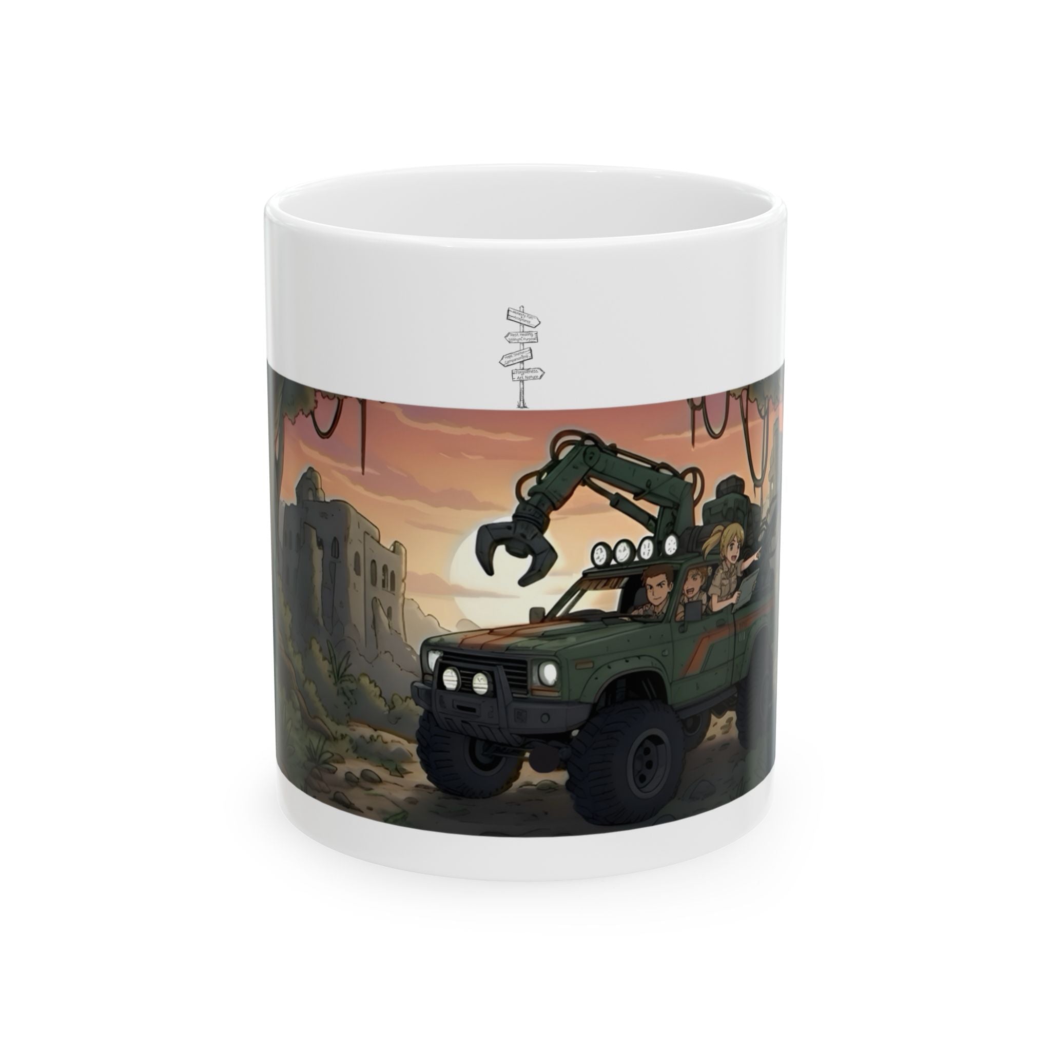 Adventure 4x4 Trucks #17, Archeologist History Lovers On The Go White Ceramic Mug — Find Your Path To The Essentials Cup (11oz & 15oz)