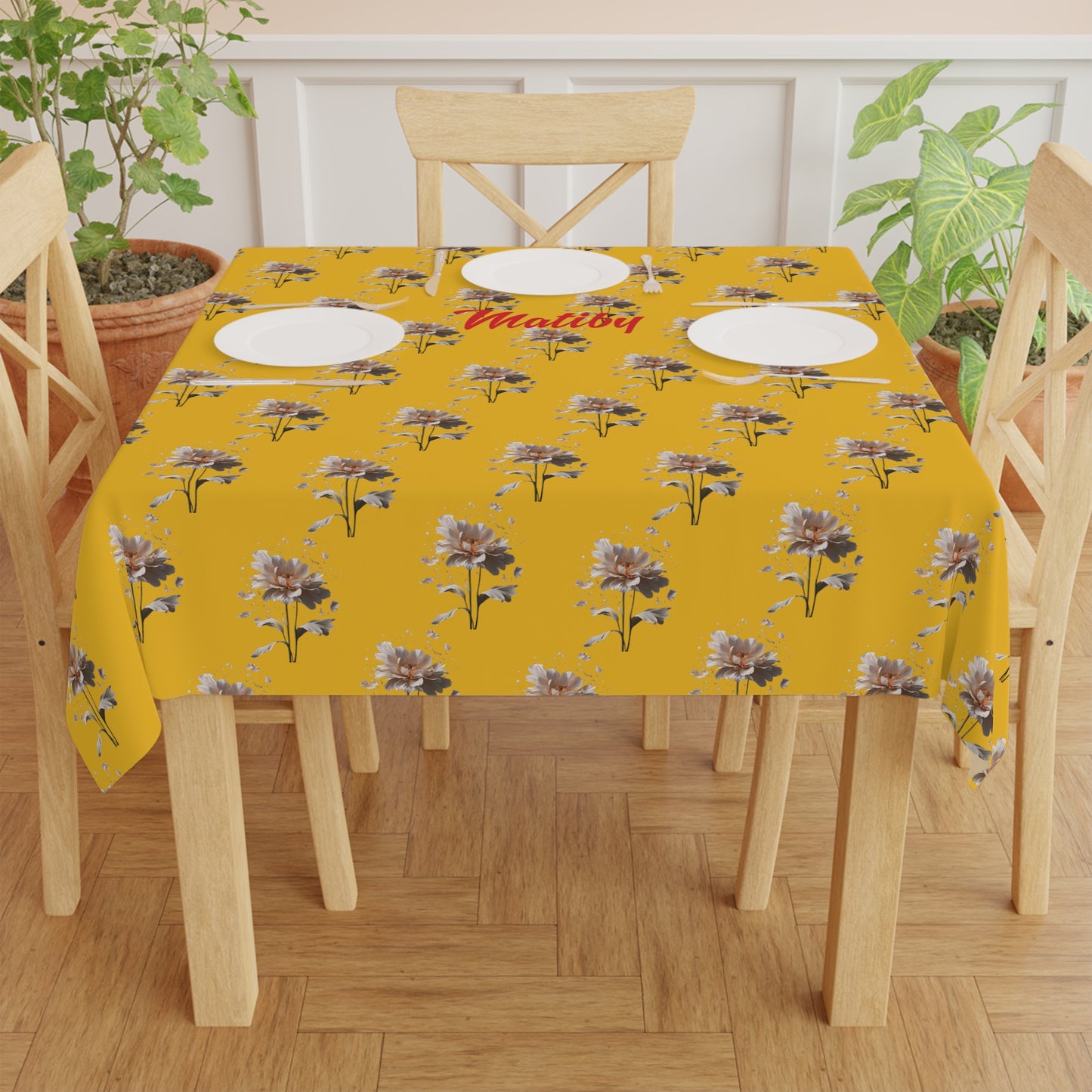 Matiby Yellow Flower Tablecloth