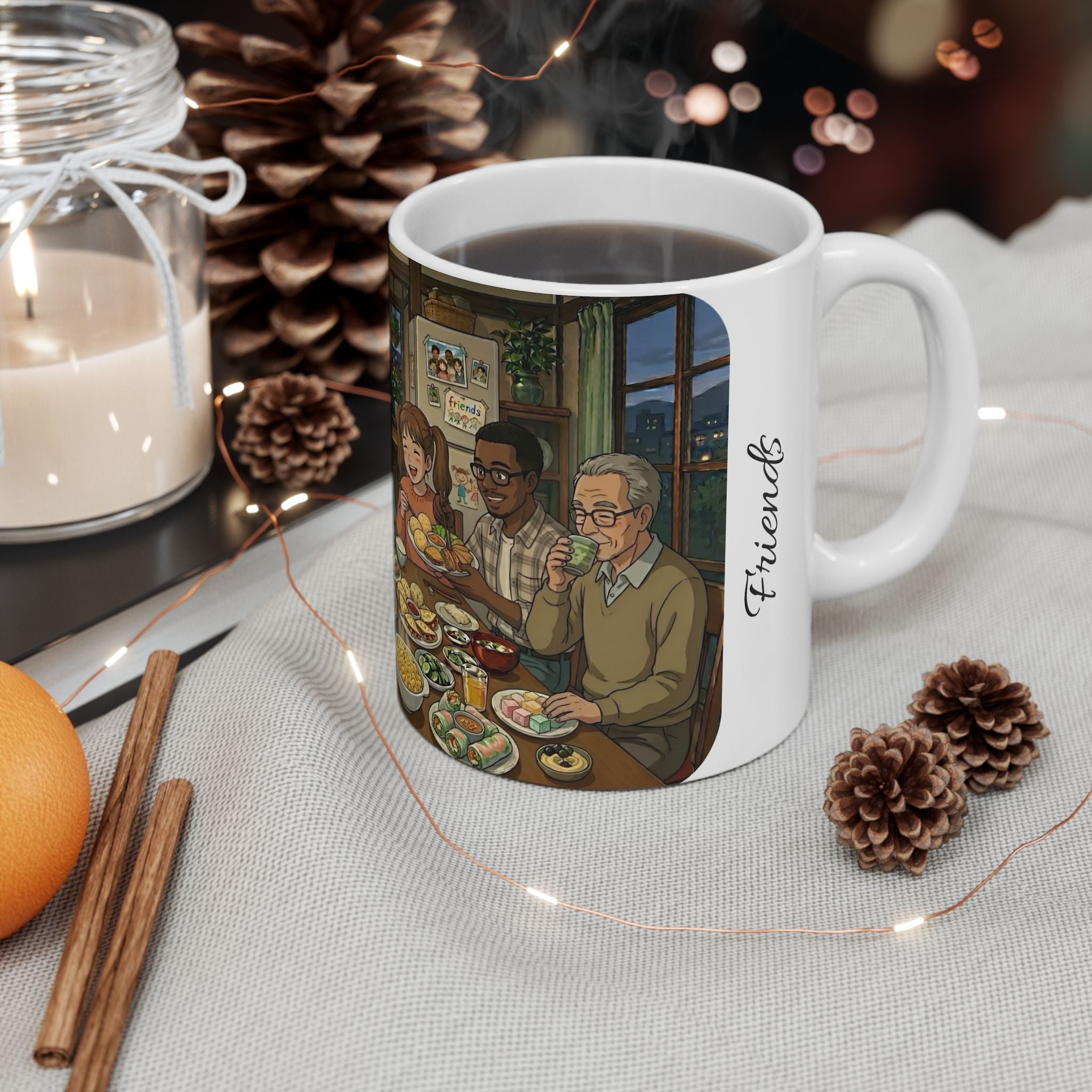 Family & Friends #1 Forever White Ceramic Mug — Cozy Feast Cup (11oz/15oz)