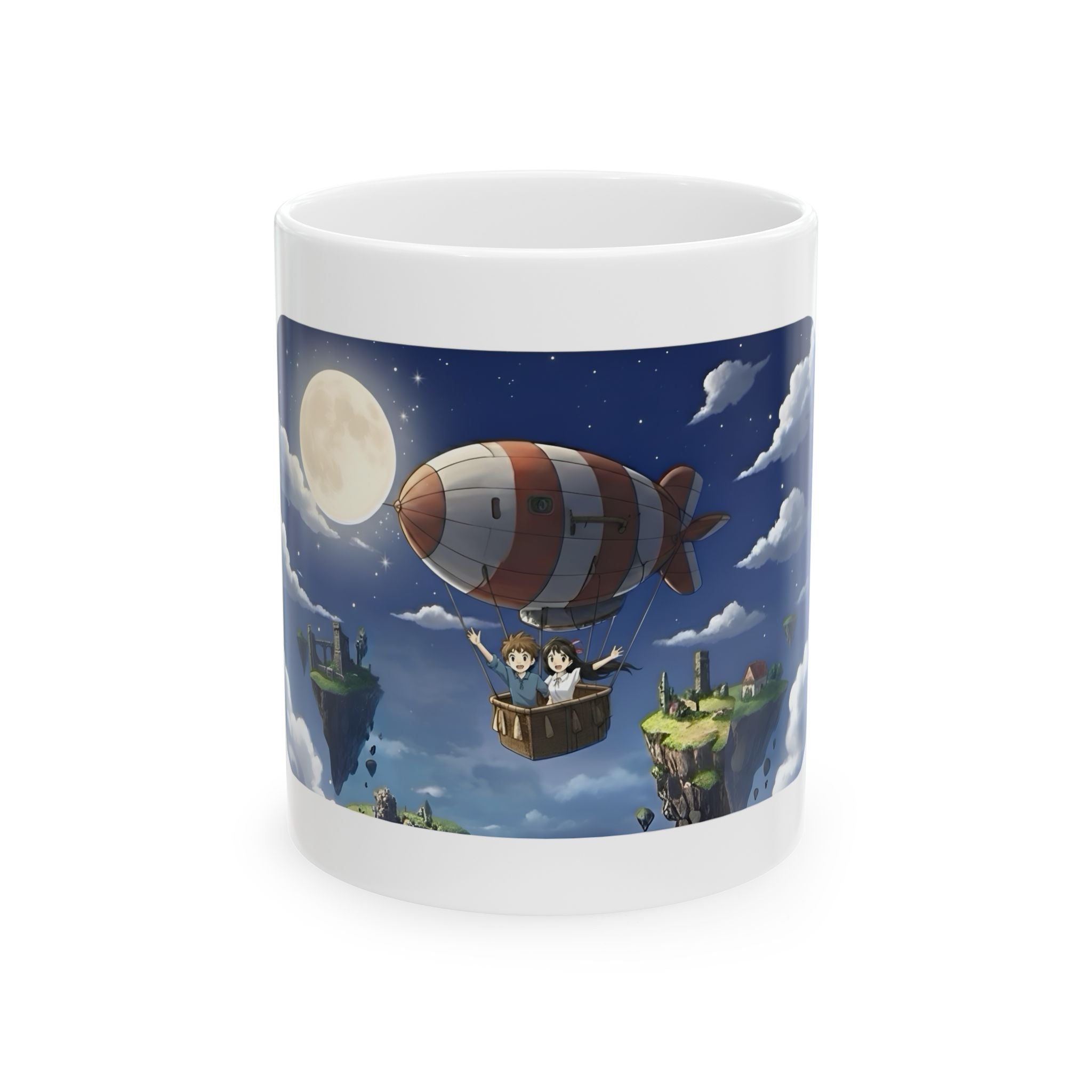 Hot Air Balloon Adventure #5 White Ceramic Mug — True Wealth, Adventure, & Creativity Cup (11oz/15oz)