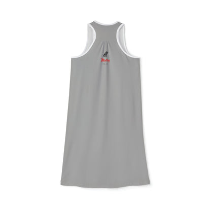 Women's Light Grey Racerback Dress (AOP)