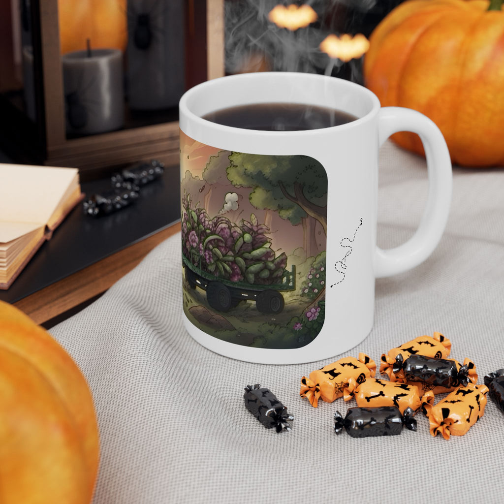 Adventure 4x4 Trucks #50, Plant Nursery Lovers White Ceramic Mug — Find Your Path To The Essentials Cup (11oz & 15oz)