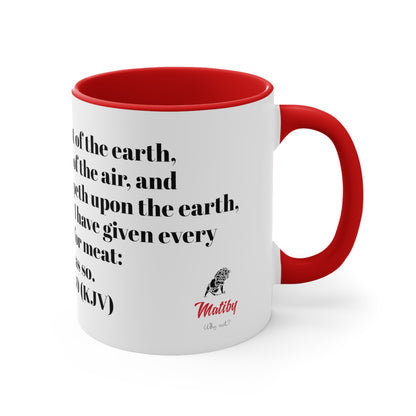 Bible Speaks Gen 1:30 Accent Mug, 11oz