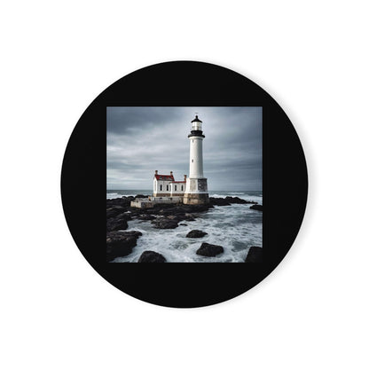 Matiby Lighthouse Black Cork Back Coaster