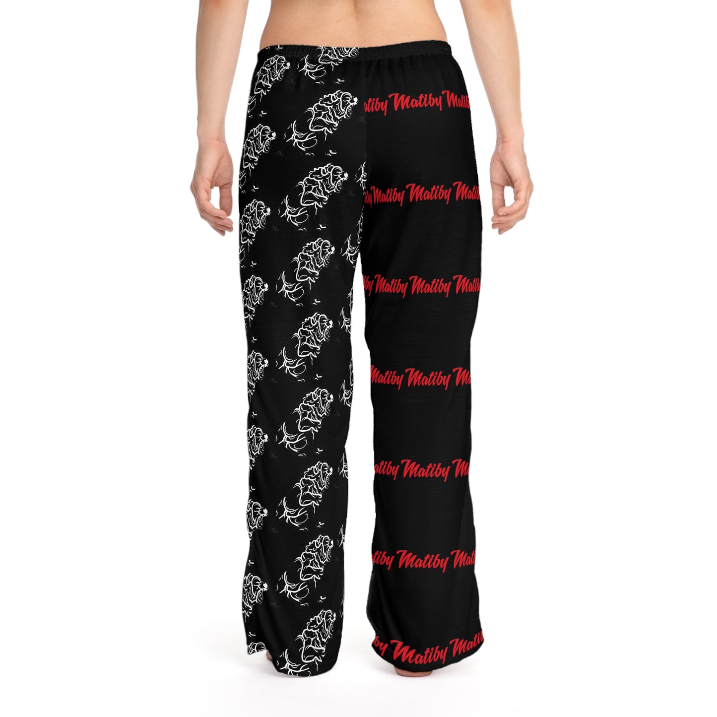 Women's Black Pajama Pants (AOP)