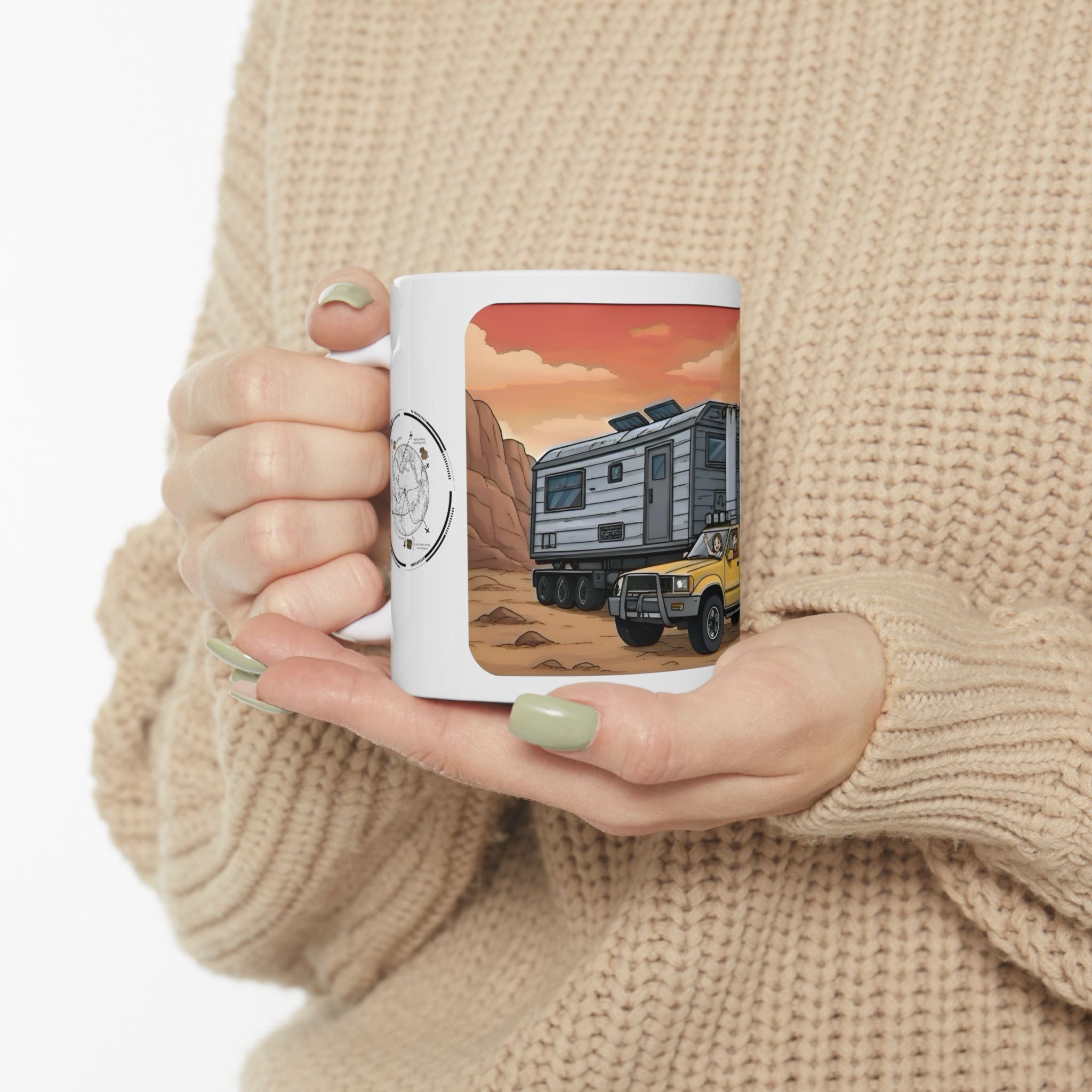 Sunshine State Pickup Trucks #15, Hauling Off The Grid Trailer White Ceramic Mug – Celebrating Companionship, Creativity & Life’s Little Wonders Cup (11oz/15oz)
