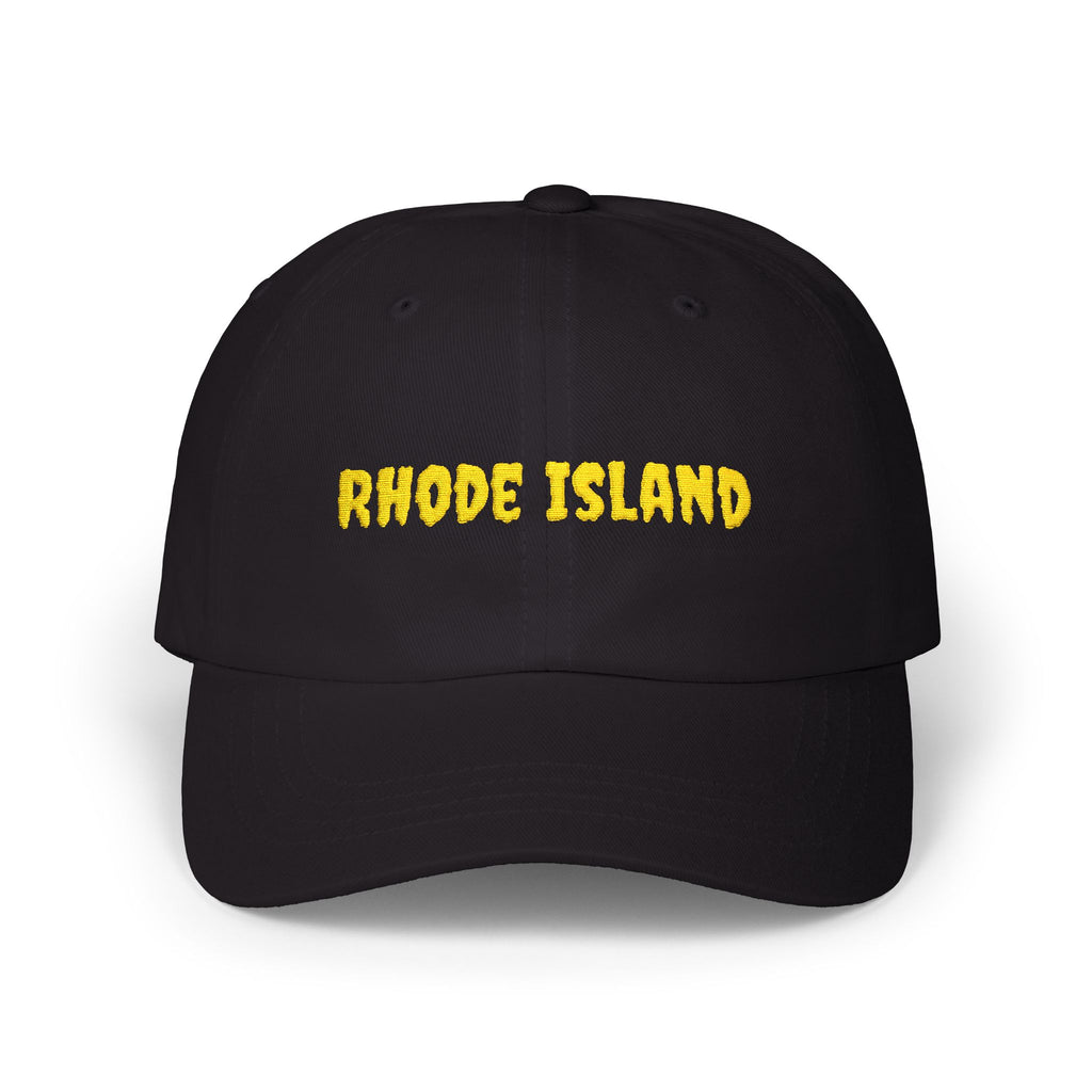Rhode Island United States of America Gold Embroidered Classic Dad Cap | RI 13th USA Baseball Hat
