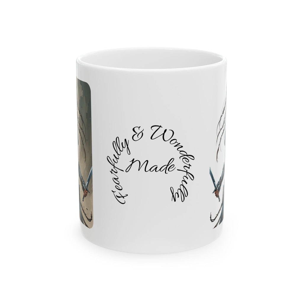 Gentle Woman of Valor #31 White Ceramic Mug - Fearfully & Wonderfully Made Tribute Cup (11oz/15oz)