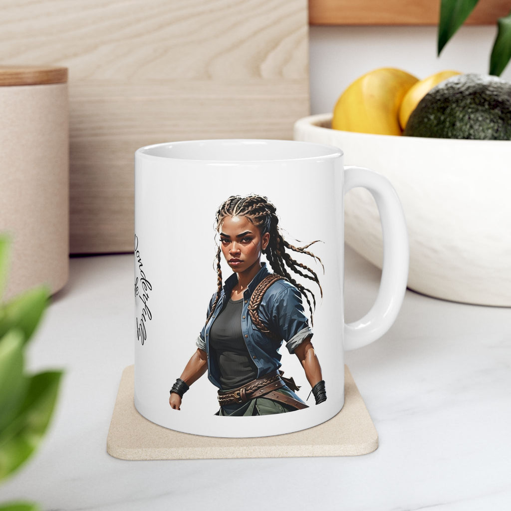 Gentle Woman of Valor #8 White Ceramic Mug - Fearfully & Wonderfully Made Tribute Cup (11oz/15oz)
