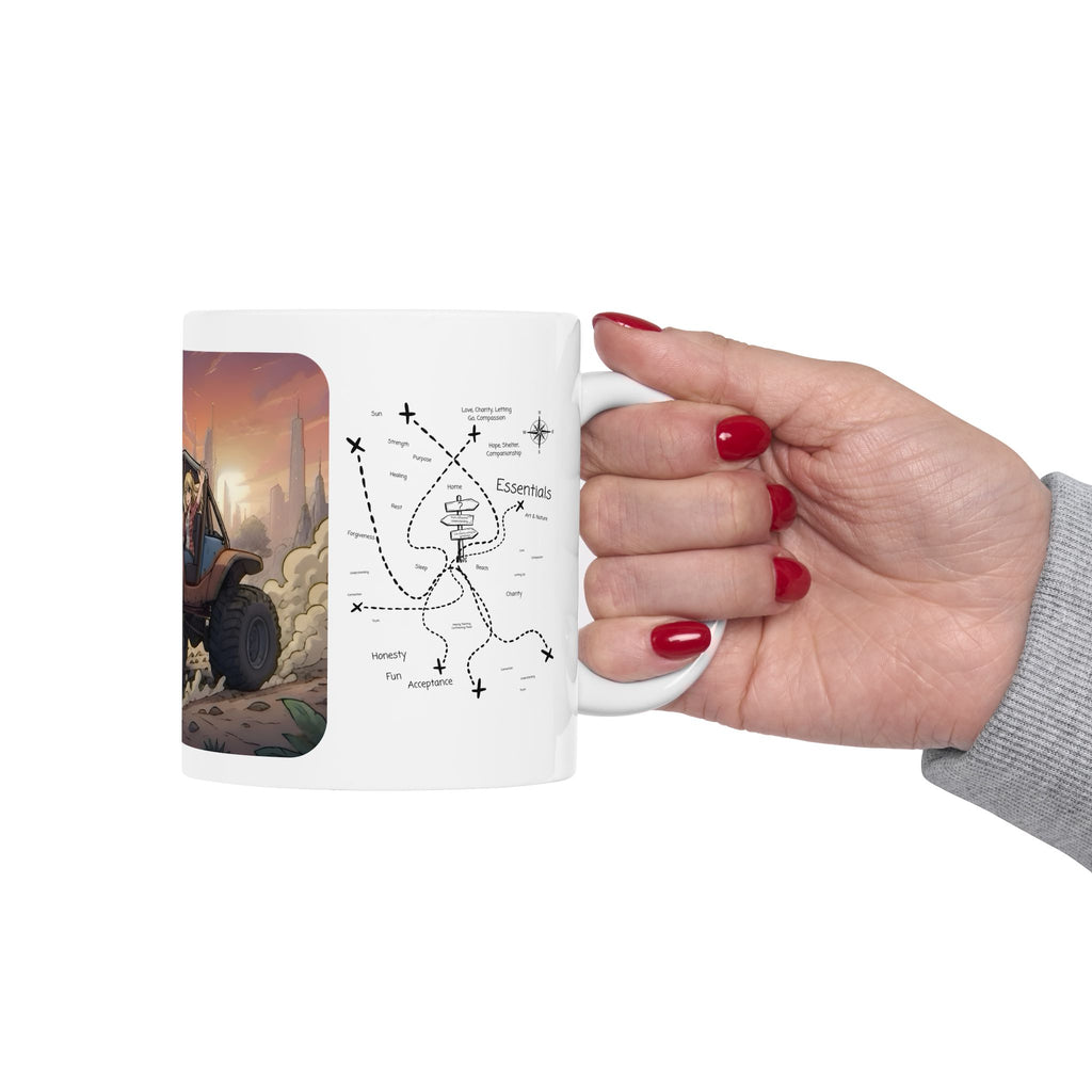 Adventure 4x4 Trucks #16, Freedom Buggy Lovers On The Go White Ceramic Mug — Find Your Path To The Essentials Cup (11oz & 15oz)