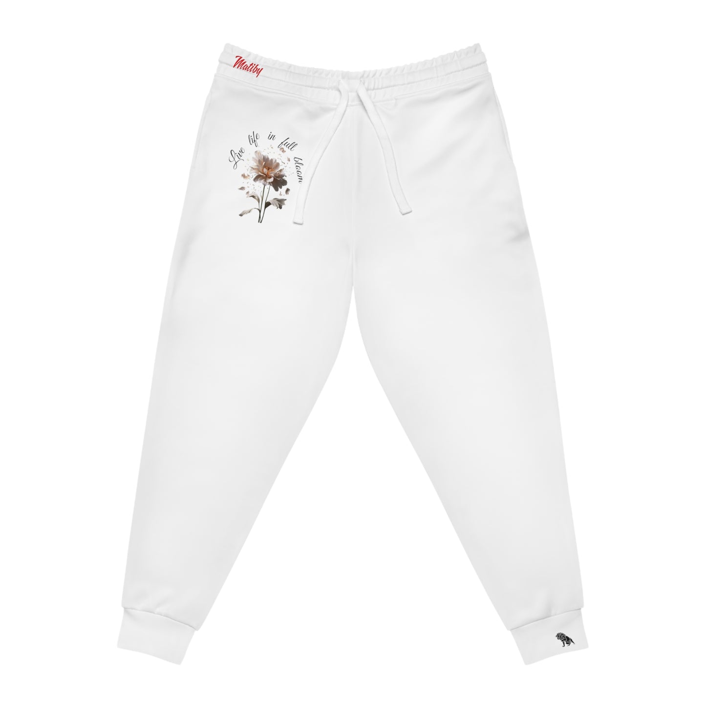 Matiby Flower Bloom White Athletic Joggers (AOP)