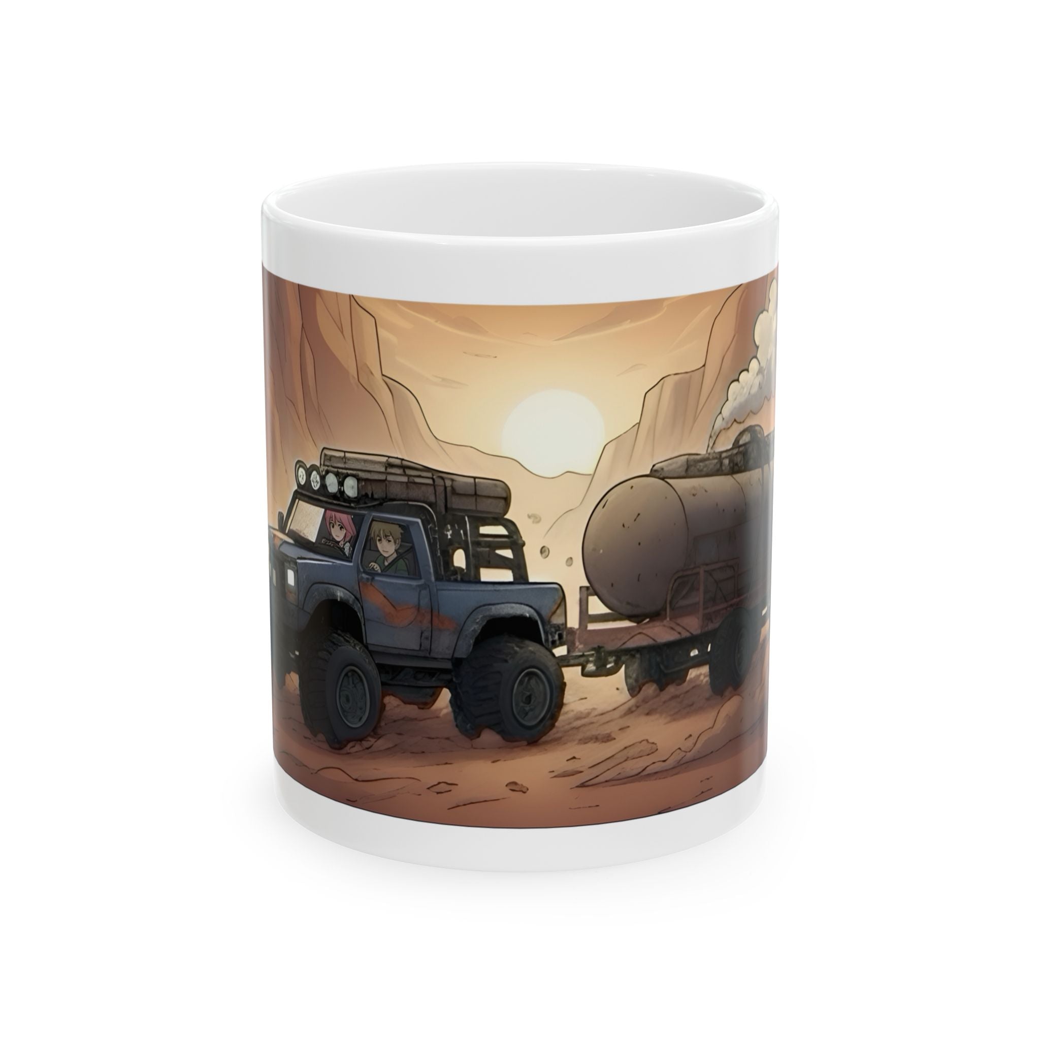 Adventure 4x4 Trucks #53, Grain Haulers White Ceramic Mug — Find Your Path To The Essentials Cup (11oz & 15oz)