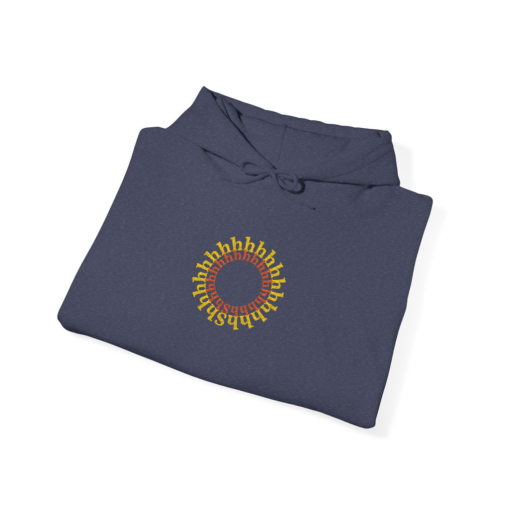 Shhhhhh Orange & Gold Embroidered Unisex Heavy Blend Hooded Sweatshirt, Librarians,' Parents,' and Friends' Hoodie