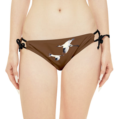 Brown Strappy Bikini Set (AOP)