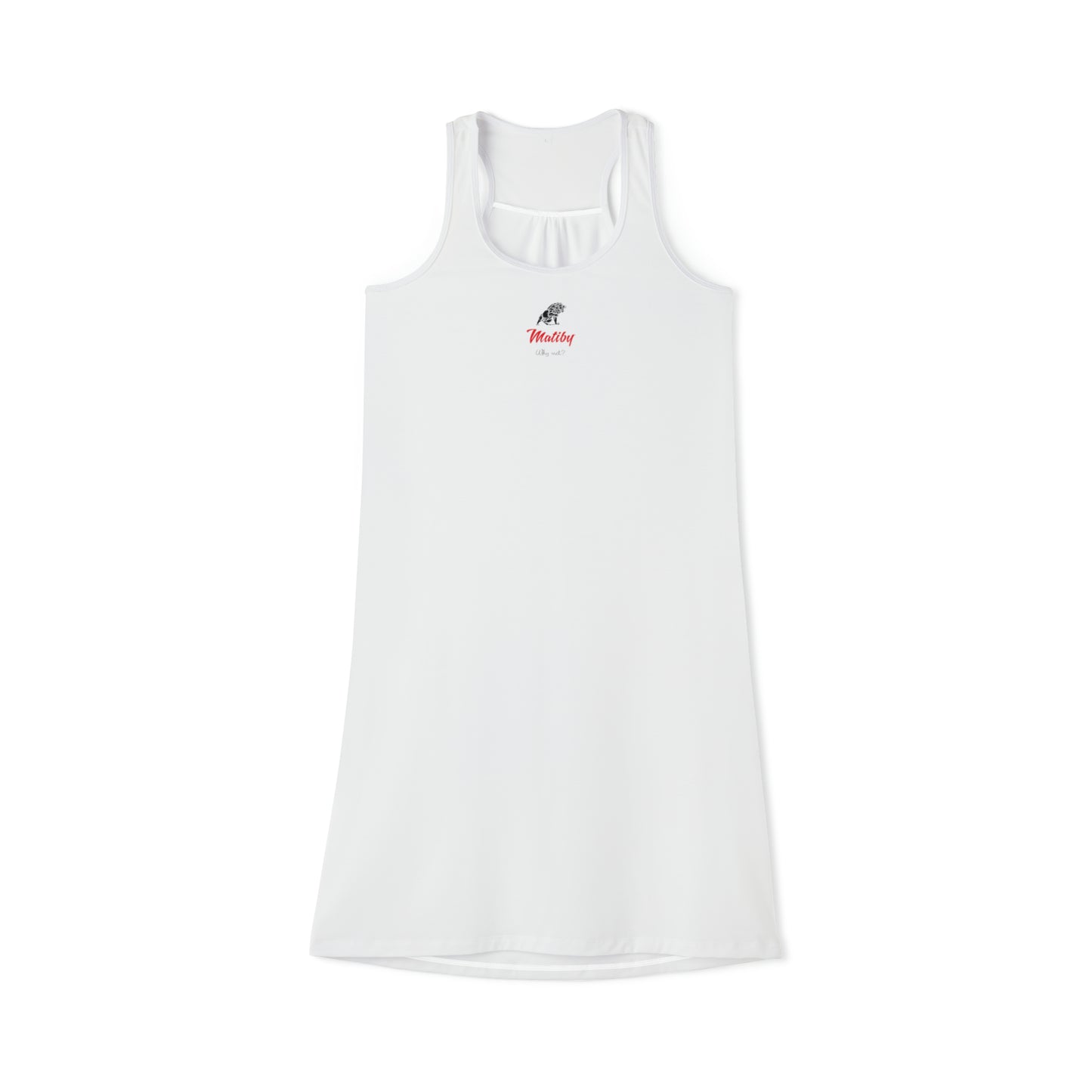 Women's White Racerback Dress (AOP)