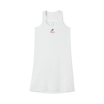 Women's White Racerback Dress (AOP)