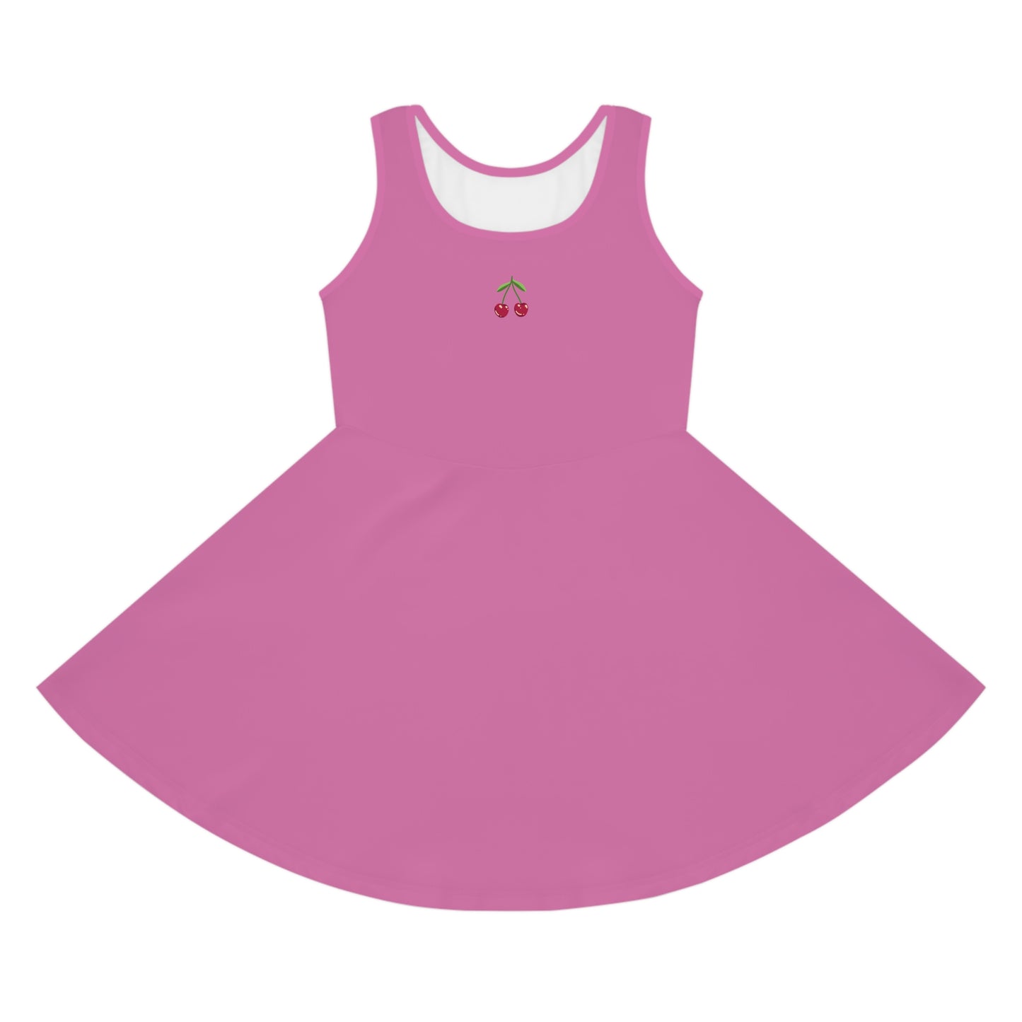 Girls' Light Pink Sleeveless Sundress (AOP)