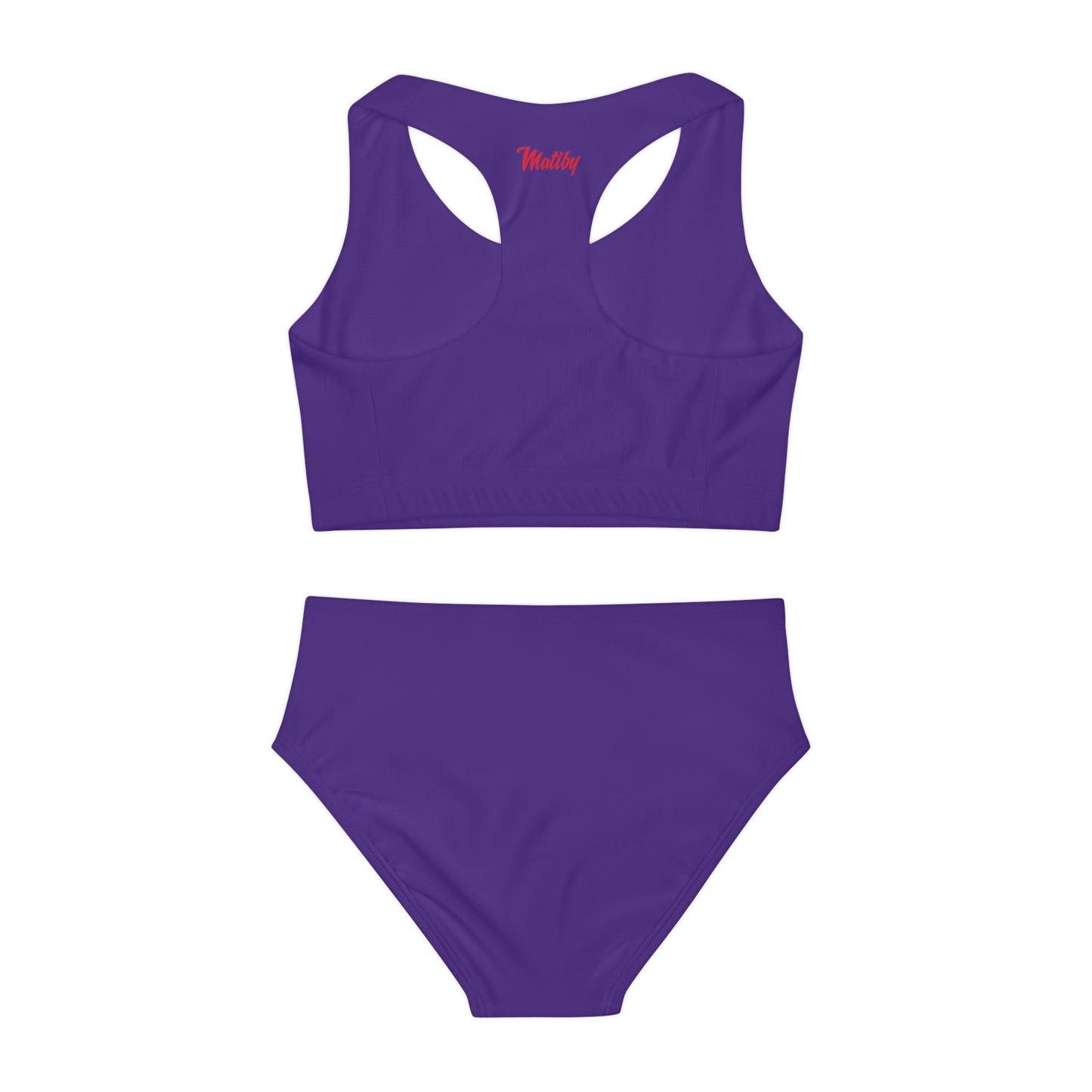 Girl's "Sunny Day" Purple Two Piece Swimsuit (AOP)