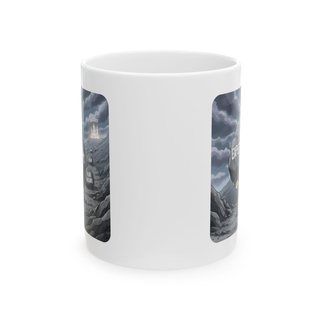 Unbreakable Women Overcoming Expectation White Ceramic Mug, (11oz, 15oz), Disability Resilience Wheelchair Warrior Cup