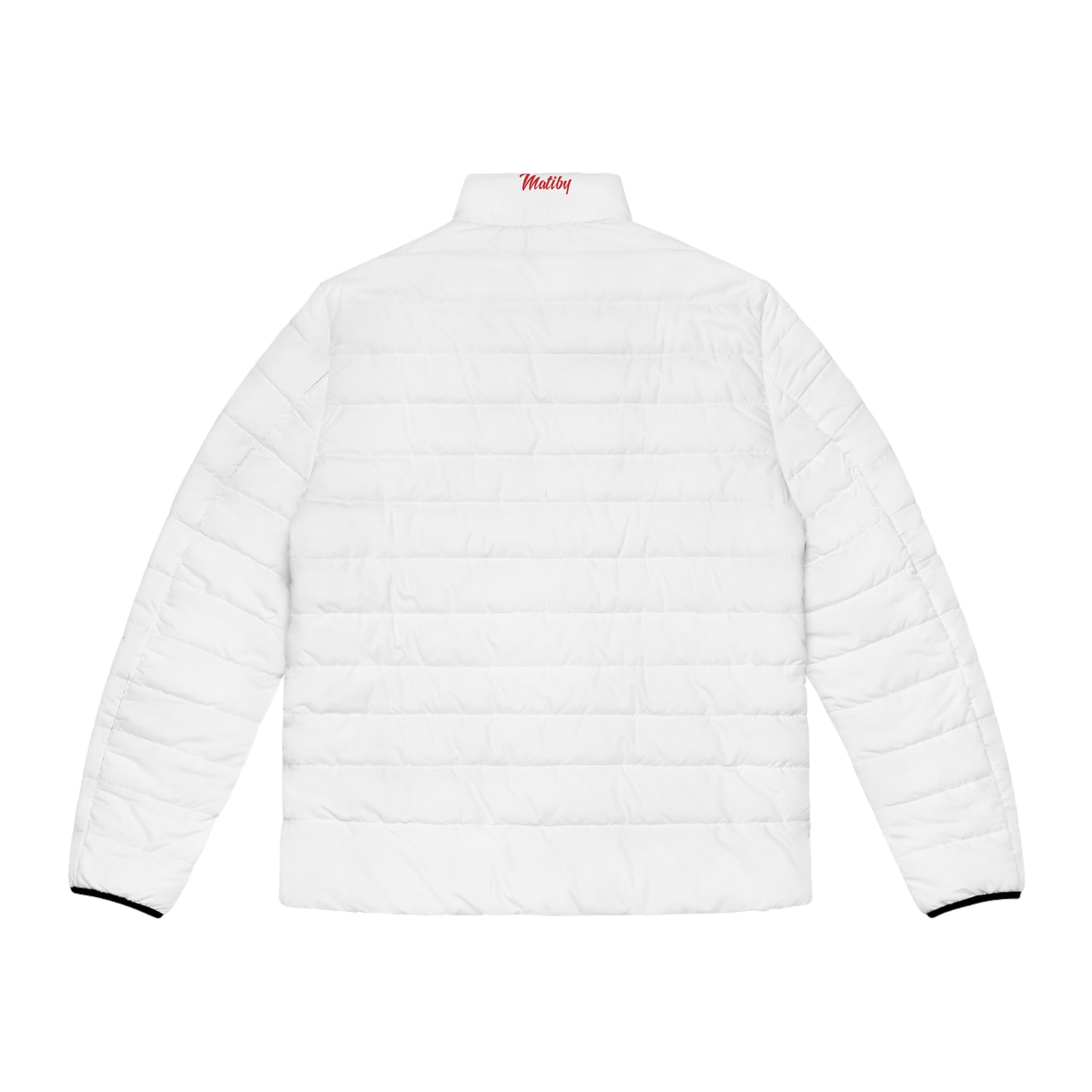 Men's White Puffer Jacket (AOP)