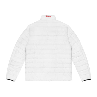 Men's White Puffer Jacket (AOP)