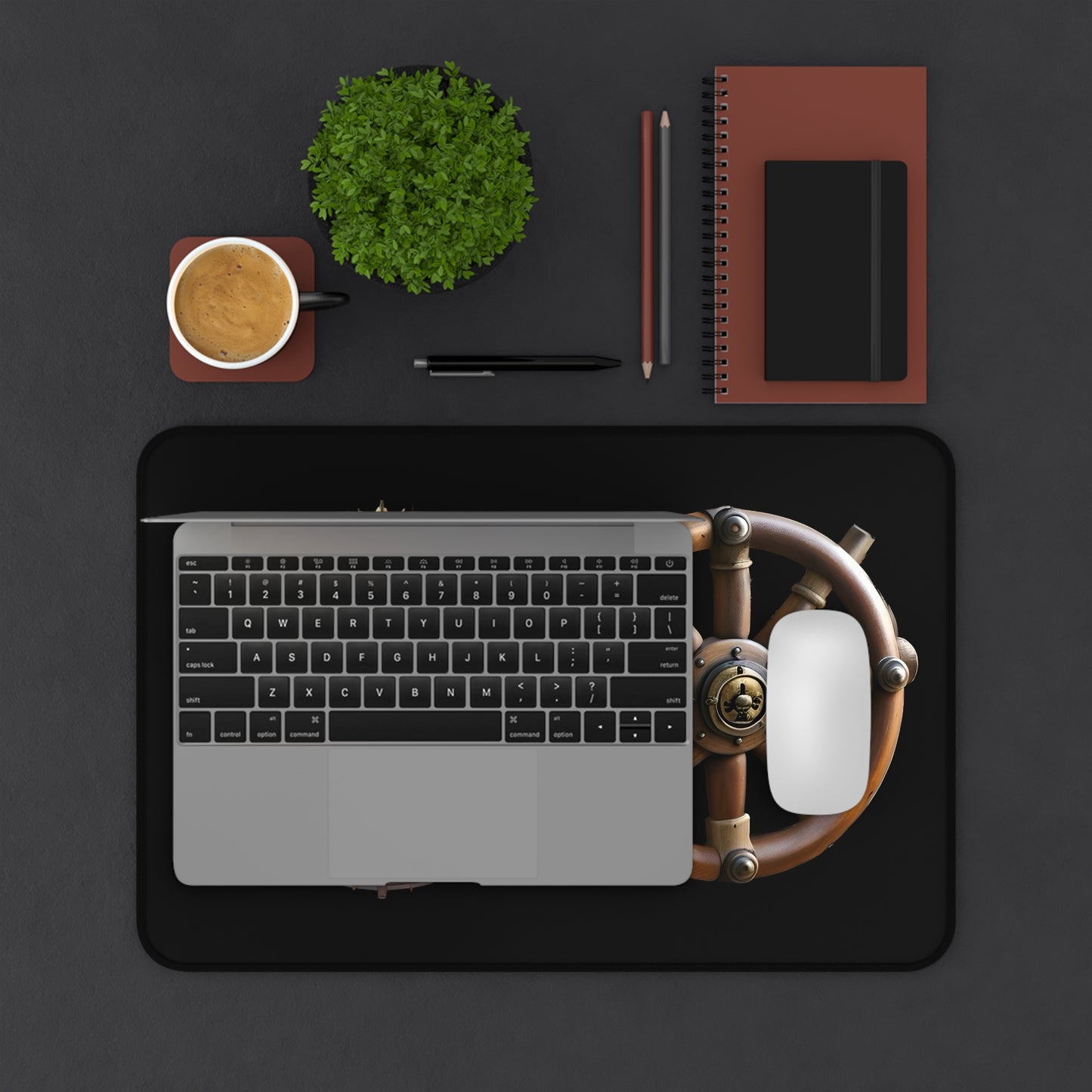 Nautical Desk Mat, Black