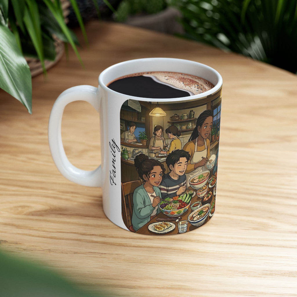 Family & Friends #4 Forever White Ceramic Mug — Cozy Feast Cup (11oz/15oz)