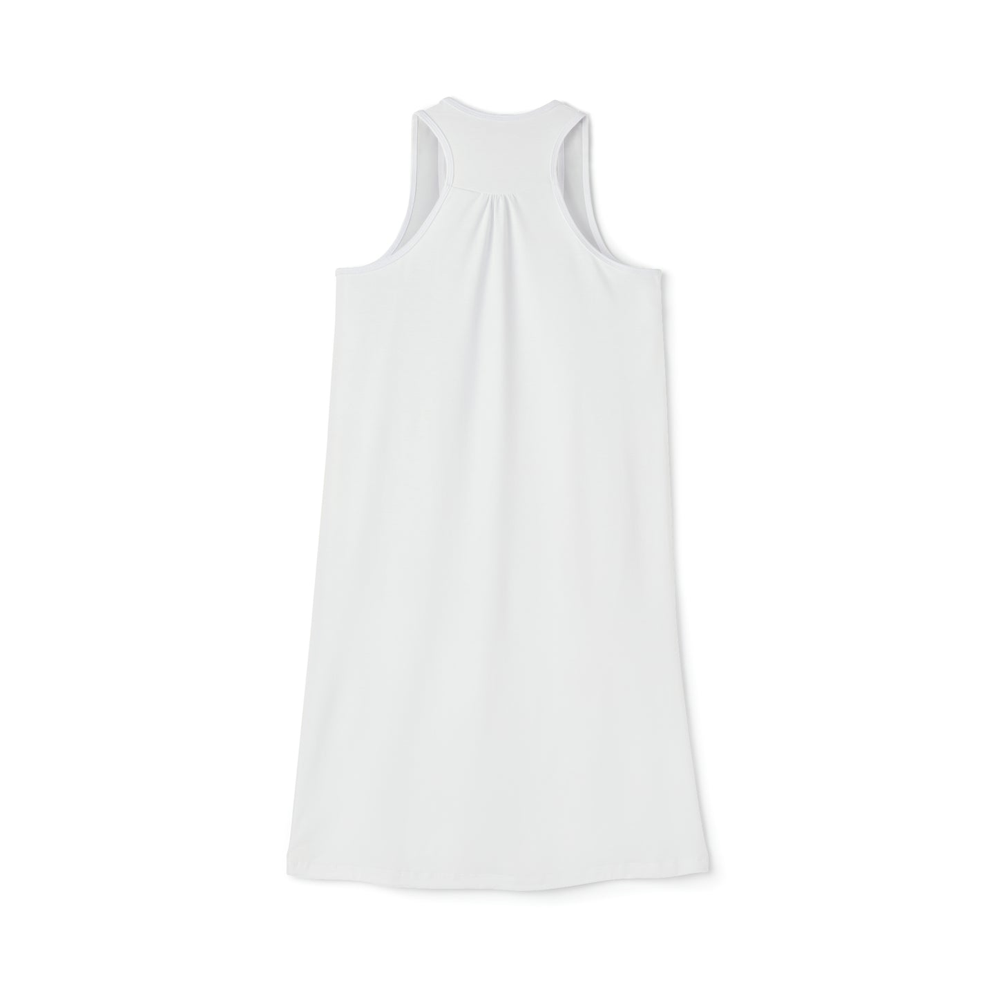 Women's White Racerback Dress (AOP)