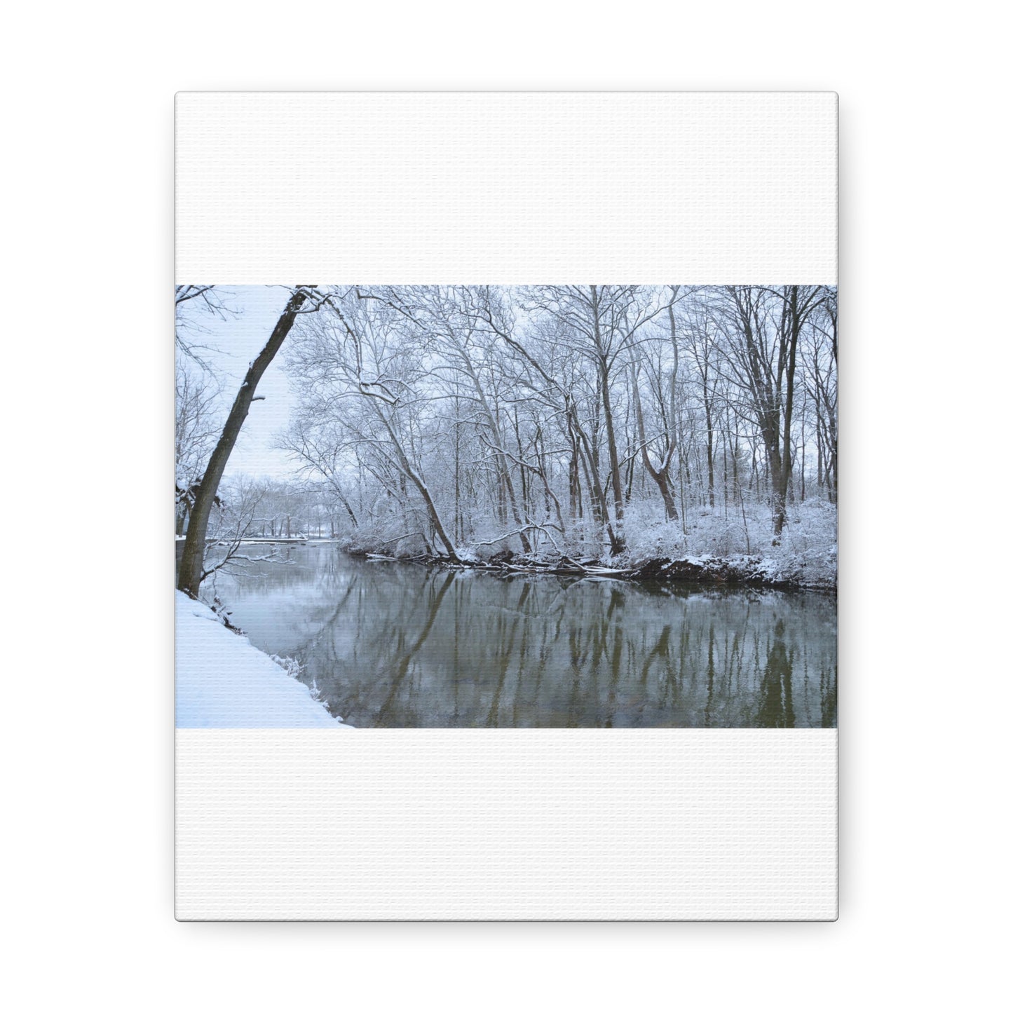 Winter River White Canvas Gallery Wraps