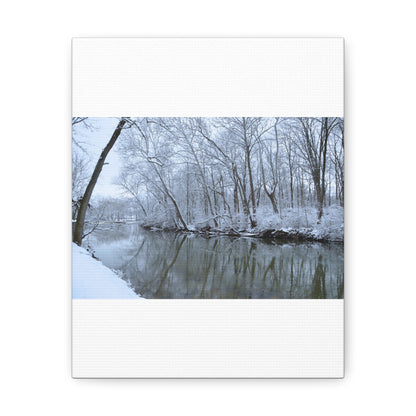 Winter River White Canvas Gallery Wraps