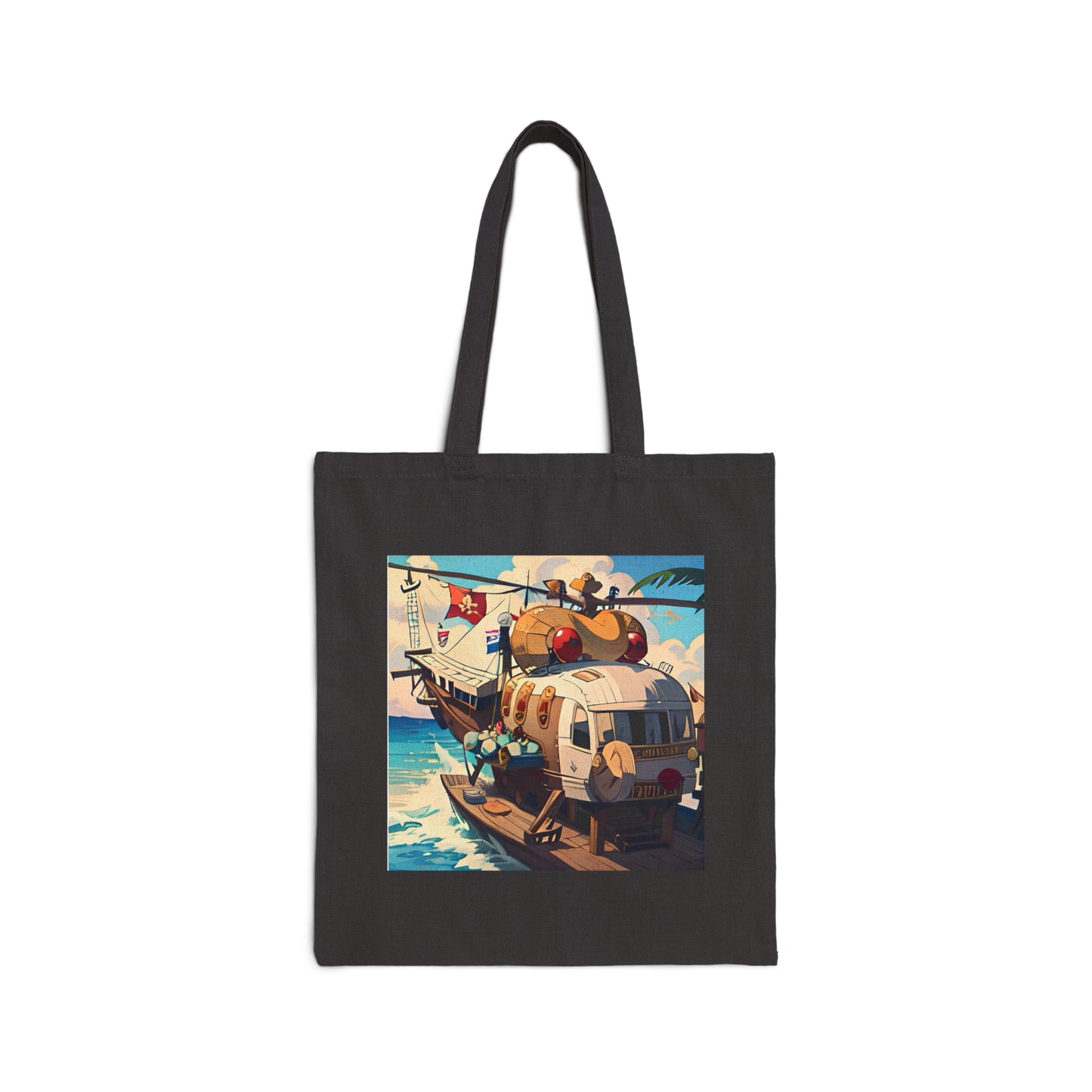 Helicopter Cotton Canvas Tote Bag