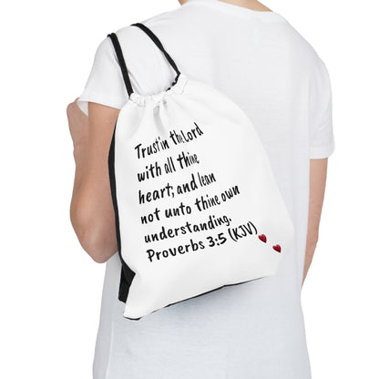 Bible Speaks Outdoor Drawstring Bag White