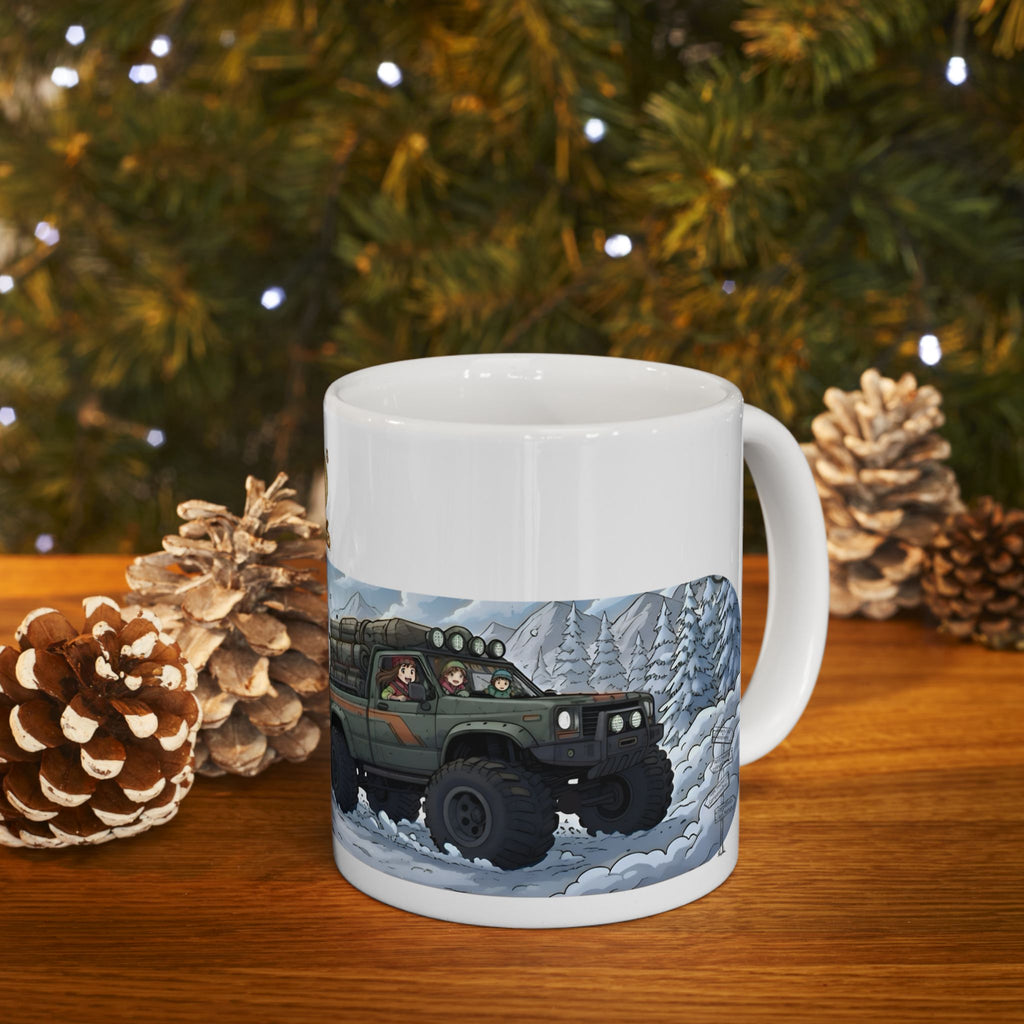 Adventure 4x4 Trucks #40, Raising Kids, Raising Dust White Ceramic Mug — Soccer Mom? Nah, Find Your Path To The Essentials Cup (11oz & 15oz)